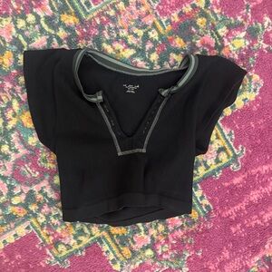 Urban Outfitters black and white trim crop top